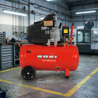 Nouveau compresseur d'air portable à piston 3HP 50L 110V/220V/380V BRZ 0.17/8A, pompe lubrifiée refroidie par air pour usage en atelier