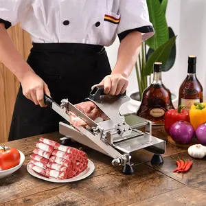 Multifunctionele Roestvrijstalen Keuken Spek Schapenvlees Rolletjes Bevroren Vlees Handmatige Snijmachine Snijmachine