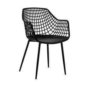 Chaises de salle à manger modernes, <span class=keywords><strong>fauteuil</strong></span> <span class=keywords><strong>noir</strong></span> avec dossier de 15 pouces de haut, pieds en métal enduit de poudre, coussinets antidérapants, salle à manger de cuisine - Product Image 1
