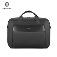 Sac à main pour ordinateur portable Kingsons pour homme, imperméable, pour affaires, 15,6 pouces, multi-poches, en polyester, pour les trajets quotidiens, sac de bureau