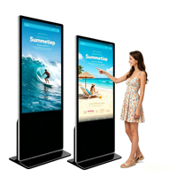 Pantalla Digital LCD HD de 43-65 Pulgadas para Interiores, Kiosco Publicitario con WiFi/USB/CMS, Pantalla Táctil 1080P, SSD de 512GB, Texto