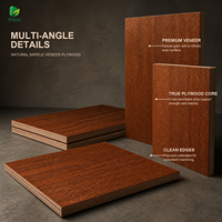Contreplaqué recouvert de placage de bois Jinbase 18 mm 4x8, placage Sapele brun rouge E0 1220x2440 mm, feuille de première qualité pour la fabrication de meubles
