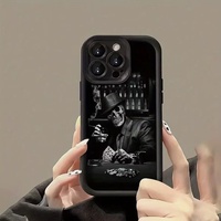 Coque antichoc en silicone gel à motif animalier sombre pour iPhone 17 Pro, avec cordon, compatible également avec les modèles 15, 14/13 Pro Max et 12 X