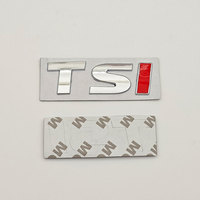 Lettres en métal chromé rouge 3D, emblème TSI, logo, autocollant pour coffre arrière de voiture, badge pour accessoires VW TSI