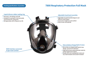 Masker Gas silikon wajah penuh desain lapisan ganda Filter ganda kualitas tinggi PPE dengan pandangan lebar untuk industri kimia pemadam kebakaran - Product Image 2