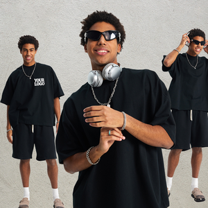 Camiseta de Corte Cuadrado de 275G, Talla Europea, Logotipo Personalizado, Fabricación al por Mayor, Camiseta Corta y Ancha de Color Sólido, Etiqueta Tejida - Product Image 4