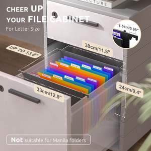 Porte-documents suspendu extensible en plastique, 12 pochettes accordéon, grande capacité, format lettre, organiseur de documents pour le bureau, l'école et la maison - Product Image 2