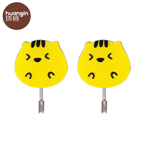 Crochets muraux pour porte de chat en plastique personnalisés avec adhésif Crochet animal multifonction moderne Design jaune Crochets pour vêtements pour enfants