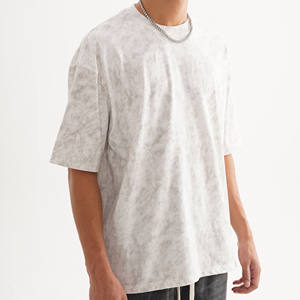 เสื้อยืดพิมพ์ลายสำหรับผู้ชายเสื้อยืดโอเวอร์ไซส์ลายกราฟิกสีดำ340 GSM สีขาวเสื้อยืดปักลายได้ตามต้องการ - Product Image 1