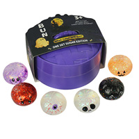 Ensemble de jouets anti-stress Halloween six-en-un : Jouet à presser fantôme mignon avec paillettes pour enfants, idéal pour cadeaux et décorations de fête