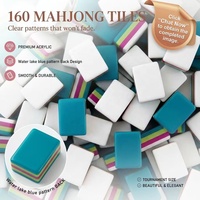 CHIVAN Mahjong Acrílico Moderno de Lujo Americano, Doble Capa, Combinación de Colores, Fichas de Mahjong con Diseño de Cocodrilo, Números en Inglés, Creativo, 4 Fichas