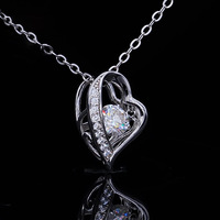 Collar de diamantes de moissanita con forma de corazón para mujer, Plata de Ley 925, chapado en oro de 18k, joyería de 0,5 quilates