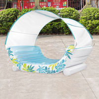 Chaise longue gonflable flottante de loisirs FDS Brand avec dossier amovible, au design marin personnalisé, en PVC écologique