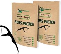 Fil dentaire écologique en charbon de bambou, 100 % biodégradable, en matériau végétal, double/simple fil, saveur menthe