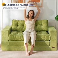 Modernes Cord-Vakuum-Komprimiertes Schlafsofa Platzsparendes Konvertierbares Zweisitzer-Sofa für Wohnzimmer und Apartment