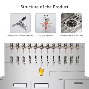 <span class=keywords><strong>Machine</strong></span> commerciale de <span class=keywords><strong>bière</strong></span> pression de Kegerator d'acier inoxydable de 12 robinets avec l'équipement de distributeur de <span class=keywords><strong>bière</strong></span> de réfrigération de l'eau - Product Image 2