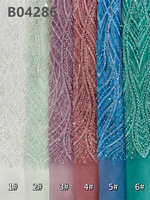 CHOCOO Tissus en dentelle perlée brodée de sequins en gros, tulle français brodé, tissu en dentelle africaine pour vêtements