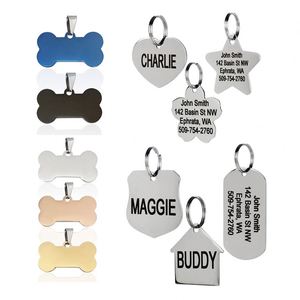 Étiquettes métalliques en acier inoxydable pour chiens, personnalisables, vierges, double face, pour identification d'animaux, médailles nominatives pour chiens - Product Image 1