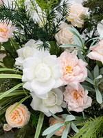Set Bunga Sutra Buatan Warna Putih Merah Muda Mawar Peony Ranunculus Daisy Hijau Buatan Tangan Tahan Lama Dapat Disesuaikan Latar Belakang Pernikahan Pesta