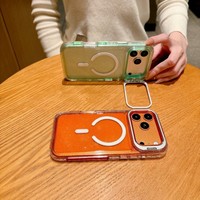 Étui de téléphone portable magnétique transparent avec paillettes Meracly pour iPhone 12 13 14 15 16 17 Pro Max, support transparent, protection