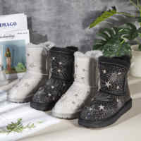 Bottes de neige personnalisées avec logo de marque originale, semelle épaisse, mode, chaudes, imperméables, antidérapantes, unisexes, bottes d'hiver pour femmes