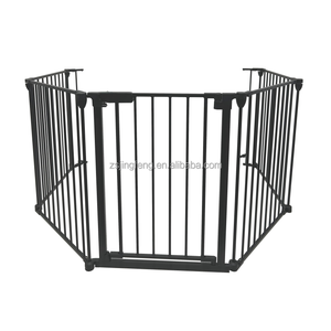 Barrière de sécurité pour chiens et animaux de compagnie à usage intérieur, ensemble multifonctionnel pour portes, escaliers, entrées, cheminée, en métal, parc pour bébé pliable 3 en 1 - Product Image 1