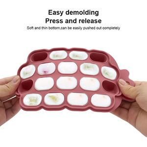 Bac à glaçons pour bébé en silicone de qualité alimentaire non toxique, bonne adhérence, pliable, grande taille, 16 cavités carrées, logo personnalisé 9 - Product Image 6