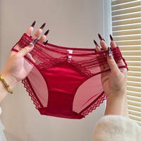 Celana Dalam Wanita Gaya Prancis Seksi Tipis Nyaman Bernapas Berbahan Renda Katun Murni Model Segitiga ODM Kain Dobby Rajutan
