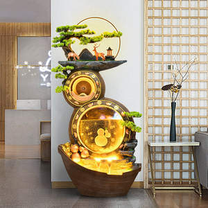 Fontaine d'eau en fibre de verre chinoise, décoration, ornements de gourde porte-bonheur, 80x40x171cm, étanche, utilisation intérieure et extérieure, salon - Product Image 2