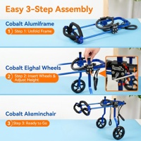 Fauteuil roulant pour chien à 2 roues réglable pour pattes arrière, en aluminium aéronautique, chariot de rééducation pour animaux handicapés, directement de l'usine