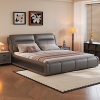Verstellbares Kopfteil Smart-Bett mit Integriertem USB & LED-Streifen - Luxuriöses Nappa-Leder Schlafzimmermöbel Fabrik-Großhandel