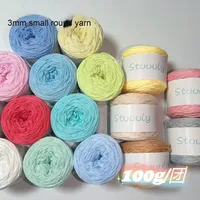Fil de Coton Creux Peigné 3mm Teint Rond pour Tricot à la Main, Crochet Fait à la Main DIY de Corée, Corde de Coton, Vente en Gros Usine