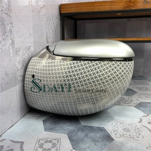 SDAYI <span class=keywords><strong>Vintage</strong></span> estilo Popular baño Europeo forma de huevo redondo P-trap Bowl artículos sanitarios lavado montado en la pared <span class=keywords><strong>inodoro</strong></span> - Product Image 1