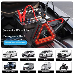 Arrancador de Coches Portátil Triangular Único de 12V con Inflador de Neumáticos, Bomba de Aire, Potenciador de Batería y Luz LED de Advertencia de Emergencia SOS - Product Image 6
