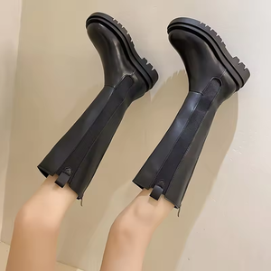 2025 New Style Autumn Winter Women's Western Genuine Leather Mid Heel <b>Knee</b> <b>Boots</b> Pointed <b>High</b> Quality <b>Sexy</b> <b>Knee</b>-<b>High</b> <b>Boots</b> - Product Image 3