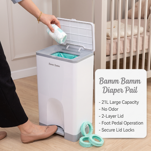 Contenedor de desecho de pañales para bebés manos libres de 21 litros, de alta calidad, de ABS, con pedal y doble sellado, venta al por mayor - Product Image 3