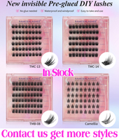 Contoh Pesanan Tersedia Bulu Mata Cluster Tanpa Lem Private Label C D Curl Press on Eyelash Extension untuk Bulu Mata Normal