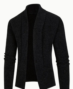 Designer de mode solide pull tricoté Slim-Fit hommes décontracté Long Cardigan veste vêtements pour hommes - Product Image 2