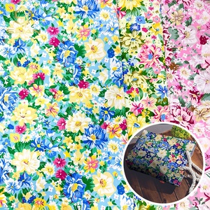 Tissu en polyester imperméable imprimé floral style <span class=keywords><strong>coton</strong></span>-<span class=keywords><strong>lin</strong></span> pour sac fourre-tout, sac de courses, sac à langer - Product Image 1