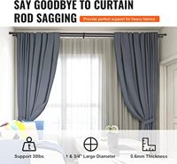 Ensembles de tringles à rideaux doubles noires en aluminium de bonne qualité pour la décoration de la maison d'hôtel