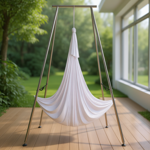 Hamaca de Yoga Aéreo de 9.67 Pies, Soporte Blanco para Columpio, Plataforma Interior/Exterior, Capacidad Máxima de 551.15 Libras - Product Image 2