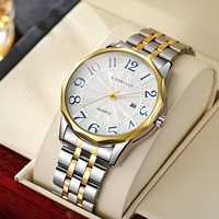 Montre à quartz pour homme senior Kasrluo, bracelet en acier inoxydable allié 22 mm, étanche, style business décontracté, calendrier élégant, aiguilles exquises