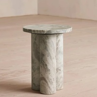 Table basse Wish Stone, nouveau design tendance, table ronde en marbre blanc, table d'appoint moderne pour salon, table basse en marbre