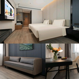 เตียงไม้หัวเตียงสองชั้นกันน้ำชุดห้องนอนโรงแรมแบบทันสมัยเตียงควีนคิงไซส์ - Product Image 6