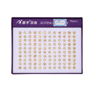 Pendientes-150 xuping Joyería en Promoción Pendientes de Botón Chapados en Oro de 14k - Product Image 1