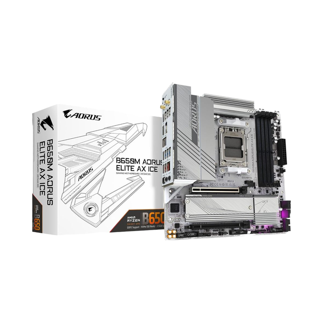 GIGABYTE B650M AORUS Elite AX ICE LGA 1718 AMD B650 M-ATX Motherboard New Double Channel Integrated Graphics SATA