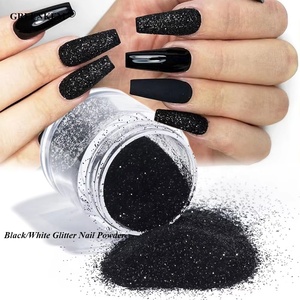 Date 4g <span class=keywords><strong>noir</strong></span> brillant sucre ongles paillettes poudre pour Nail Art décorations pull bonbons poussière poudre blanc Suger paillettes ongles - Product Image 1