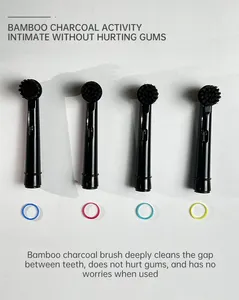 Fibre Biodegradable Teeth Brush Heads Bamboo Charcoal Toothbrush Head 4 Pcs/pack SB17a