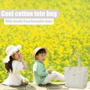 Sinh thái thân thiện bông vải Tote Túi tùy chỉnh in ấn logo Hữu Cơ bông công suất lớn Tote Túi mua sắm - Product Image 3