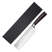 Ensemble de 3 couteaux de cuisine japonais, finition martelée, acier à haute teneur en carbone, couteaux de chef Kiritsuke Nakiri, outils de cuisine professionnels